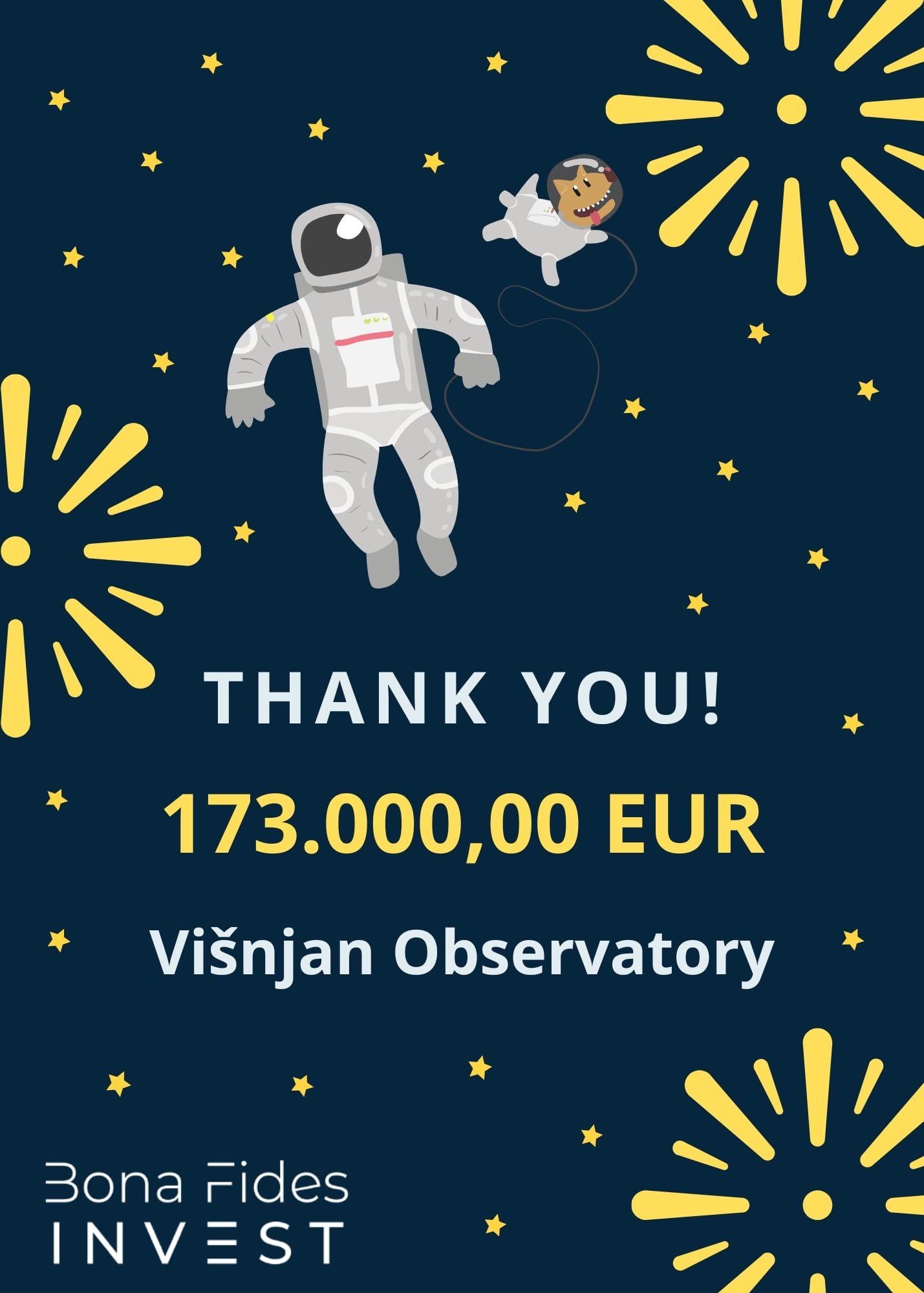 Višnjan Observatory raised 173.000 euros from 2400 investors